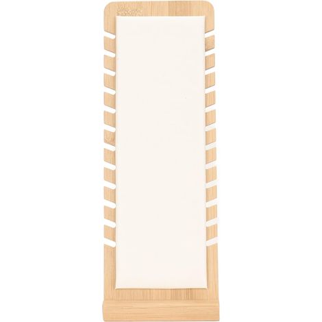 Présentoir De Collier en Bambou, Organisateur Professionnel De Support De Bracelet De Collier Blanc pour Magasin De Bijoux (1/5)