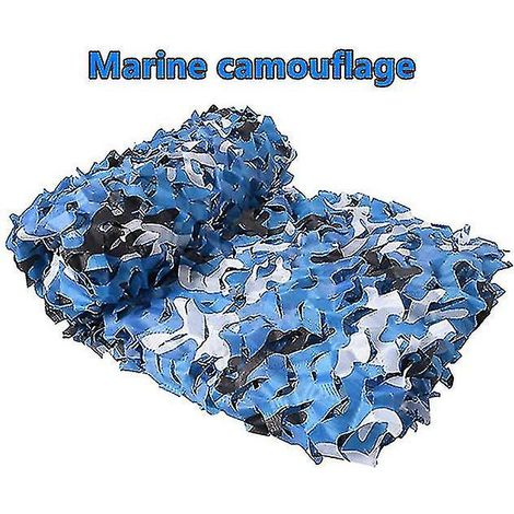 Filet de camouflage 3x5m, 3x8m, 3x10m, 4x5m. Protection solaire renforcée pour piscine, plage, jardin. 7 coloris. Camouflage marin.