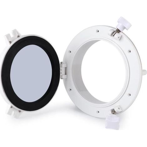 Hublot rond Drfeify 215 mm pour la ventilation et l'éclairage, avec trappe, adapté aux yachts/camping-cars. (1/4)