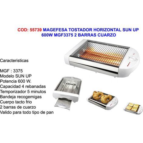 MAGEFESA Sun Up 600 W horizontaler Toaster MGF33752 Quarzstäbe