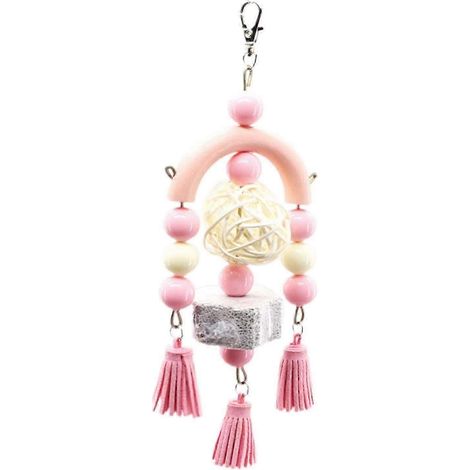 Jouets à mâcher pour cobayes et hamsters, jouets à accrocher en ficelle, jouets à ronger pour petits animaux en cage, jouets pour cobayes, inséparables, perruches et aras.-Pink (1/5)