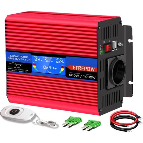 Convertisseur 12V 220V 500W Pur Sinus Onduleur Télécommande (1/5)