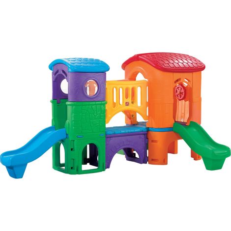 Aire de jeux enfant Step2 Clubhouse Climber – 2 toboggans – Échelle d'escalade – Poids max 109,1 kg – Pour enfants jusqu'à 5 ans – Step 2