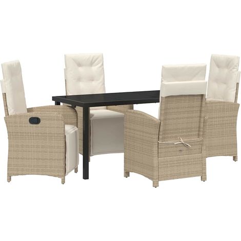 Maison Exclusive - Conjunto de Comedor de Jardín 5 uds. Beige rat (1/5)