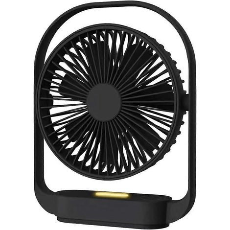 Petit ventilateur silencieux, ventilateur USB avec veilleuse, pour chambre ou bureau - Noir (1/5)