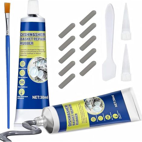 Revêtement Réparation Panier Lave-Vaisselle, Mastic Acrylique Gris (1/3)