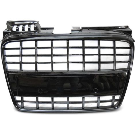 Calandre pour Audi A4 B7 de 2004 a 2008 Look Sport noir Brillant-28648380