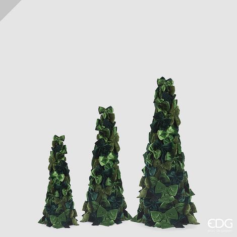 EDG Enzo De Gasperi Set 3 Coni Natalizi con Fiocchi Verde Mix – Decorazioni di Natale (1/2)