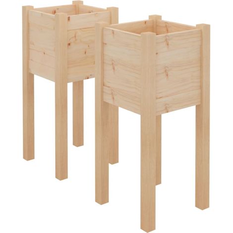 Maison Exclusive - Fioriere da Giardino 2 pz 31x31x70 cm in Legno Massello di Pino