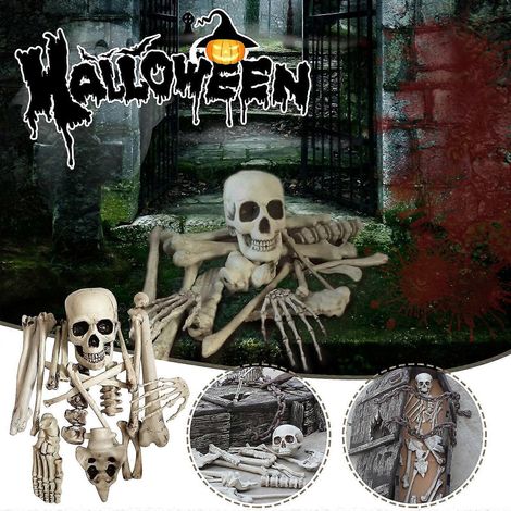 Decoración de Halloween Esqueleto de Halloween Simulación Esqueleto Humano Conjunto Accesorios Decoración (1/4)