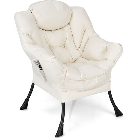 COSTWAY Elegant Polyester Fabric Recliner Chair Lounge Armchair Beige (1/5)