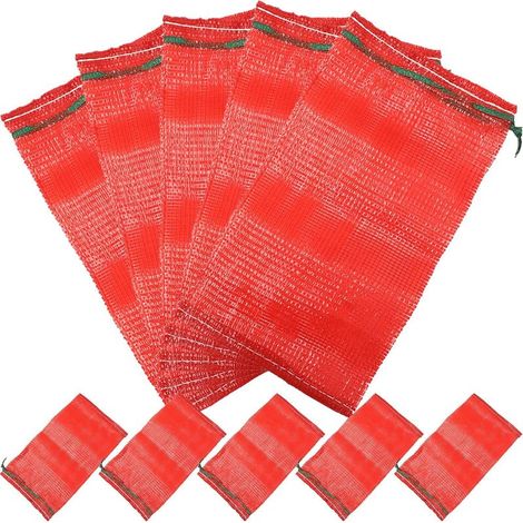 Packung mit 25 atmungsaktiven roten Polypropylen-Netzbeuteln (1/5)