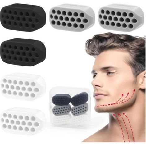 Gomme Machoire - En Silicone Alimentaire - Pour Exercice Musculaire Facial - 6 Pièces avec Boîte de Rangement (1/4)