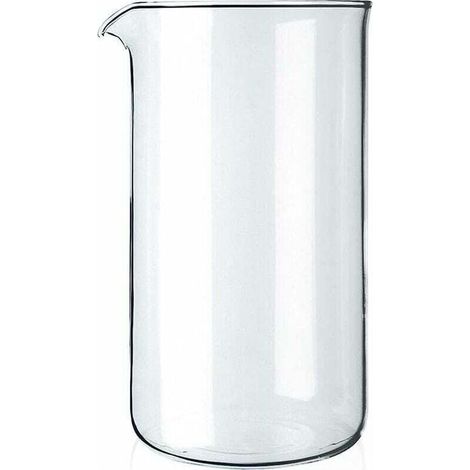 Verre de rechange pour piston - 8 tasses - Transparent - 1 litre - Diamètre 10 cm (1/5)