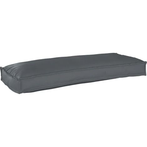 Coussin gris anthracite, mesurant 100 x 40 x 8 cm, en tissu Oxford. (1/5)