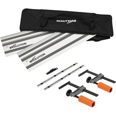 Evolution ST1400-G2 Rail de guidage pour scie circulaire 139,7 cm Compatibilité universelle Avec barres auto-alignantes 2 pinces de rail (1/5)