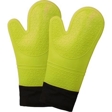 Gants de cuisine en silicone résistants à la chaleur (1 paire) jusqu'à 260 °C, gants de four extra longs pour pizza et cuisson (1/5)
