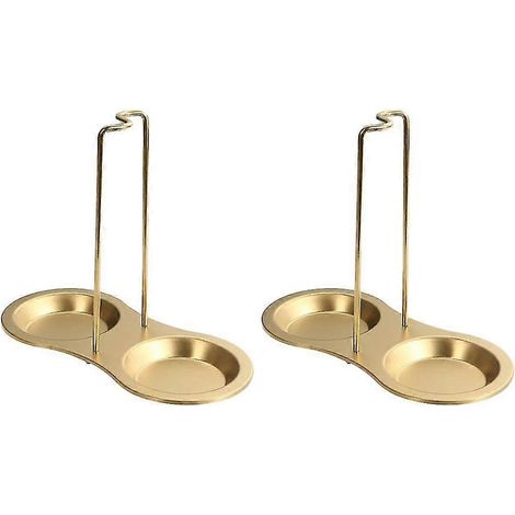 Lot de 2 supports pour couvercles de casseroles en acier inoxydable, étagère amovible, support multifonctionnel pour spatules et ustensiles de cuisine (1/5)