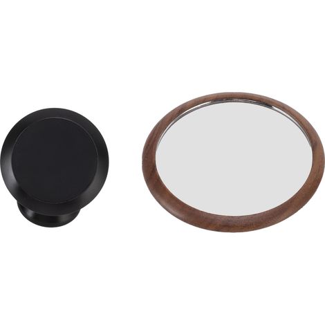 Miroir réfléchissant multidirectionnel pour l'observation du débit de café, avec base en noyer noir et système de réflexion. (1/5)