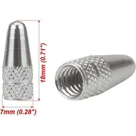 Fahrrad Ventilkappen Aluminiumlegierung 6 Stück Silber für Mountainbike & Rennrad (1/4)
