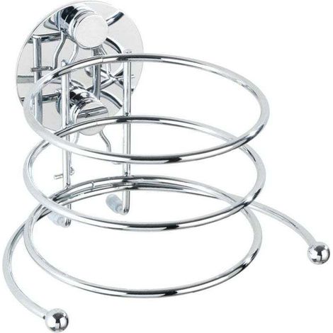 Porte sèche cheveux mural, Support sèche cheveux sans perçage Turbo-Loc®, acier, 14x7,5x11,5 cm, brillant (1/4)