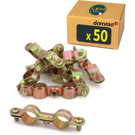 Collier de serrage Double TØ15 - fixation Atlas plomb (lot de 50)