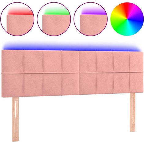 Maison Exclusive - Cabecero con LED de terciopelo rosa 144x5x78/8 (1/5)