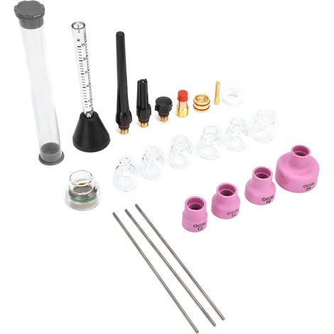 Kit de buse de soudage à l'arc à l'argon, débitmètre de gaz, joint d'aiguille en tungstène 2,4 mm, convient pour WP-17/18/26.