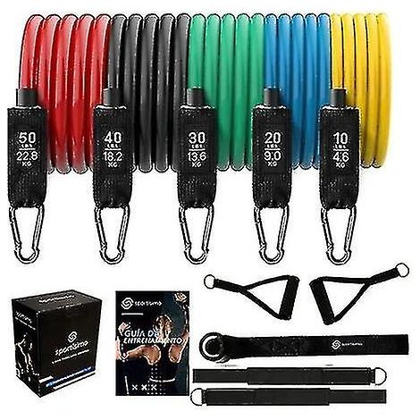 Resistance Bands Set (11pcs) Exercise Bands With Door Anchor Handles Carry Bag Legs Ankle Straps For Resistance Training Physical Therap (1/5)