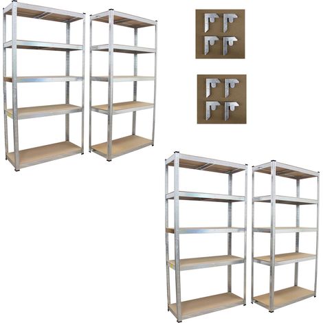 4x Schwerlastregal 180x90x40 cm 875 kg mit 5 Böden je Regal (1/5)