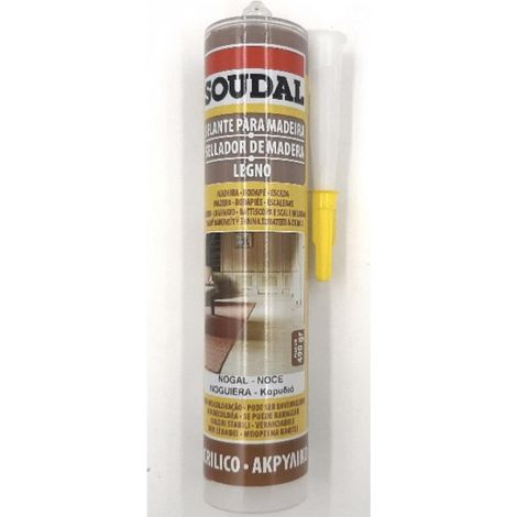 Soudal – Mastic acrylique bois noyer 300ml – Étanchéité élastique pour bois dur – Excellente adhérence sans solvant – Pour parquets et escaliers - w060108246