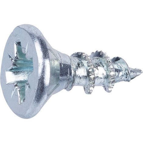 Vis agglo acier zingué - FIXPRO - 4 x 12 mm - Tête fraisée PZ - Pointe anti fendage - Lot de 200 vis