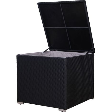 SVITA Auflagenbox Polyrattan Gartenbox Erweiterung Box LUGANO CALIFORNIA Schwarz (1/5)