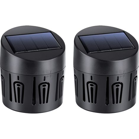 Juego de 2 luces solares RGB impermeables para terraza, pared o valla, ideales para decorar jardín, patio, escaleras o pasillo. (1/5)