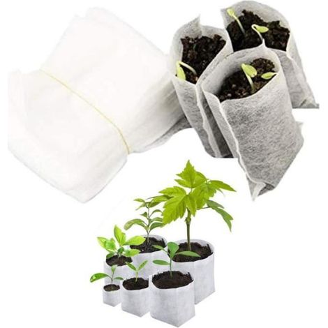 Sac Biodégradable pour Semis Sac Biodegradable Nontissé de Pépinière200PCS Sacs Biodégradables Tissu Non Tissé pour Plantes S 215 (1/4)