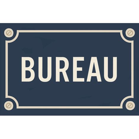 Plaque de porte en métal  Bureau  Style plaque de rue (1/2)