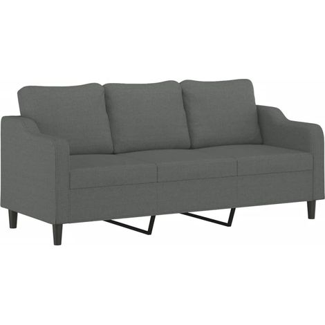Canapé  Sofa à 3 places Gris foncé 180 cm Tissu (1/5)