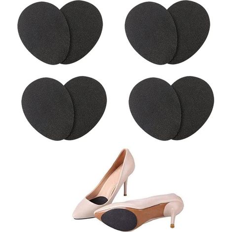 4 Paires de Semelles Auto-Antidérapantes, Coussinets de Chaussures Adhésifs, Insonorisantes pour Hommes et Femmes (Noir) (1/5)
