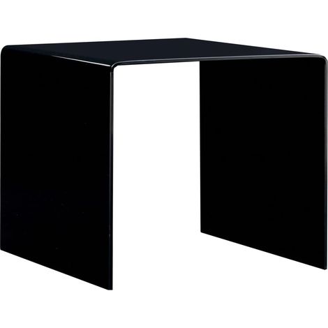 Mesa de centro de vidrio templado negro 50x50x45 cm vidaXL (1/5)