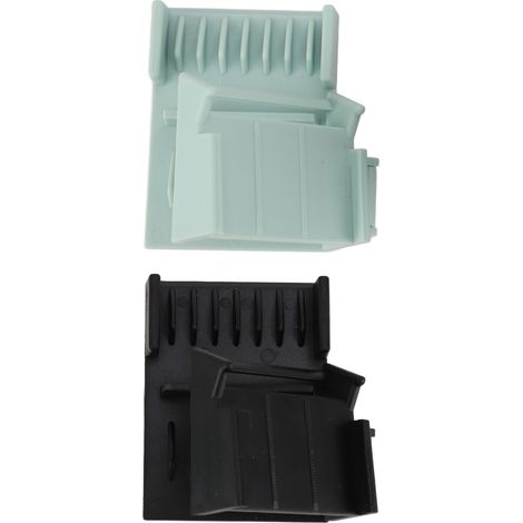 Lot de 2 sabots de tondeuse pour pointes fourchues, résistants à la chaleur, dents arrondies, coupe précise, noirs et verts. (1/5)