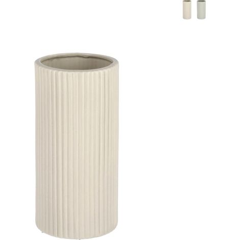 Petit cache-pot d'intérieur cylindrique en porcelaine Vivy S YES - Blanc cassé (1/2)