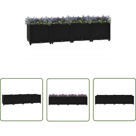 The Living Store Lit surélevé 160x40x38 cm Polypropylène - Jardin Surélevé - Bac De Culture - Jardinière Extérieure - Pots De Fleurs - Décoration Jardin (1/5)