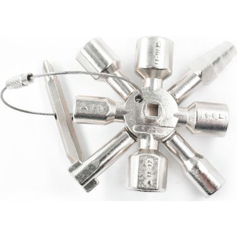 Universalschlüssel für Schaltschränke, kompatibel mit allen Standardschränken und Schließsystemen (90 mm). (1/5)