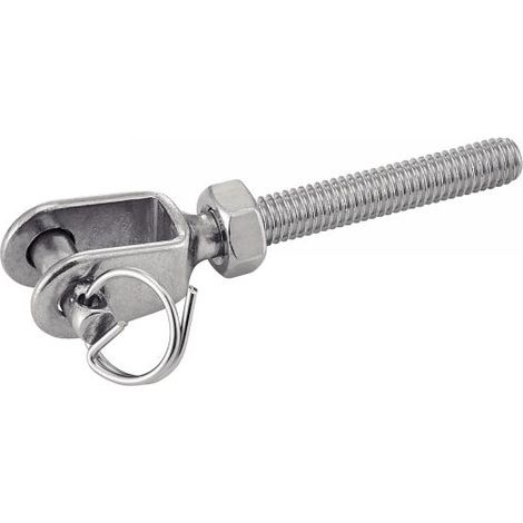 (Lot de 5) Embout fileté à chape soudée - Pas à droite - Petit modèle - Inox A4 ØFiletage 6mm x L55mm