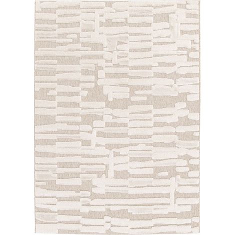BOBOCHIC - Tapis poil ras LENNON motif abstrait 200x290 Beige (1/5)