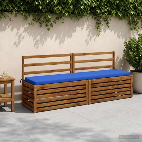vidaXL Cojines para banco de 2 piezas SOEST 100% Poliéster Azul Royal (1/5)