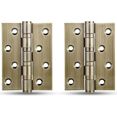 2 pezzi di cerniere per finestre, cerniere per ante di armadi, connettori a vite in acciaio inox con cuscinetti a sfera e viti (bronzo, 100 x 75 mm) - Crezuo