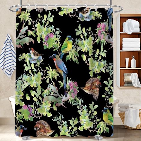 Voile de douche fluide en polyester 180x180 robuste voile de douche pour préparer la maison avant l’arrivée d’invités (1/5)