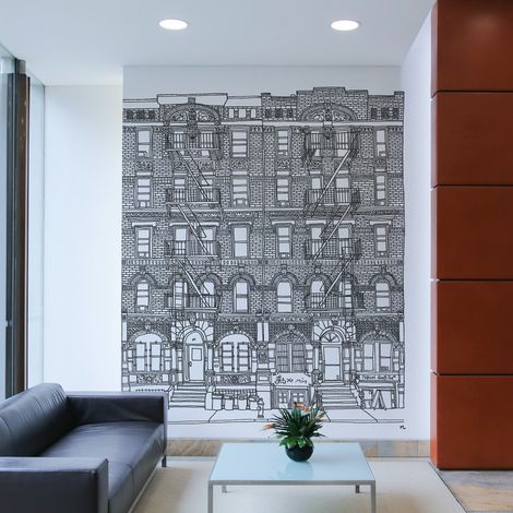 Papier peint panoramique New-York 98 St Marks Place, Gris 150 x 250cm (1/5)