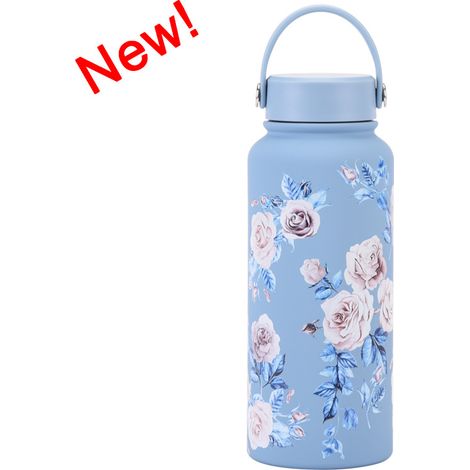 Nouveau Modèle 2025 Gourde 1L Isotherme Grande Capacité Sport Portable Poignée Impression Femme (1/5)